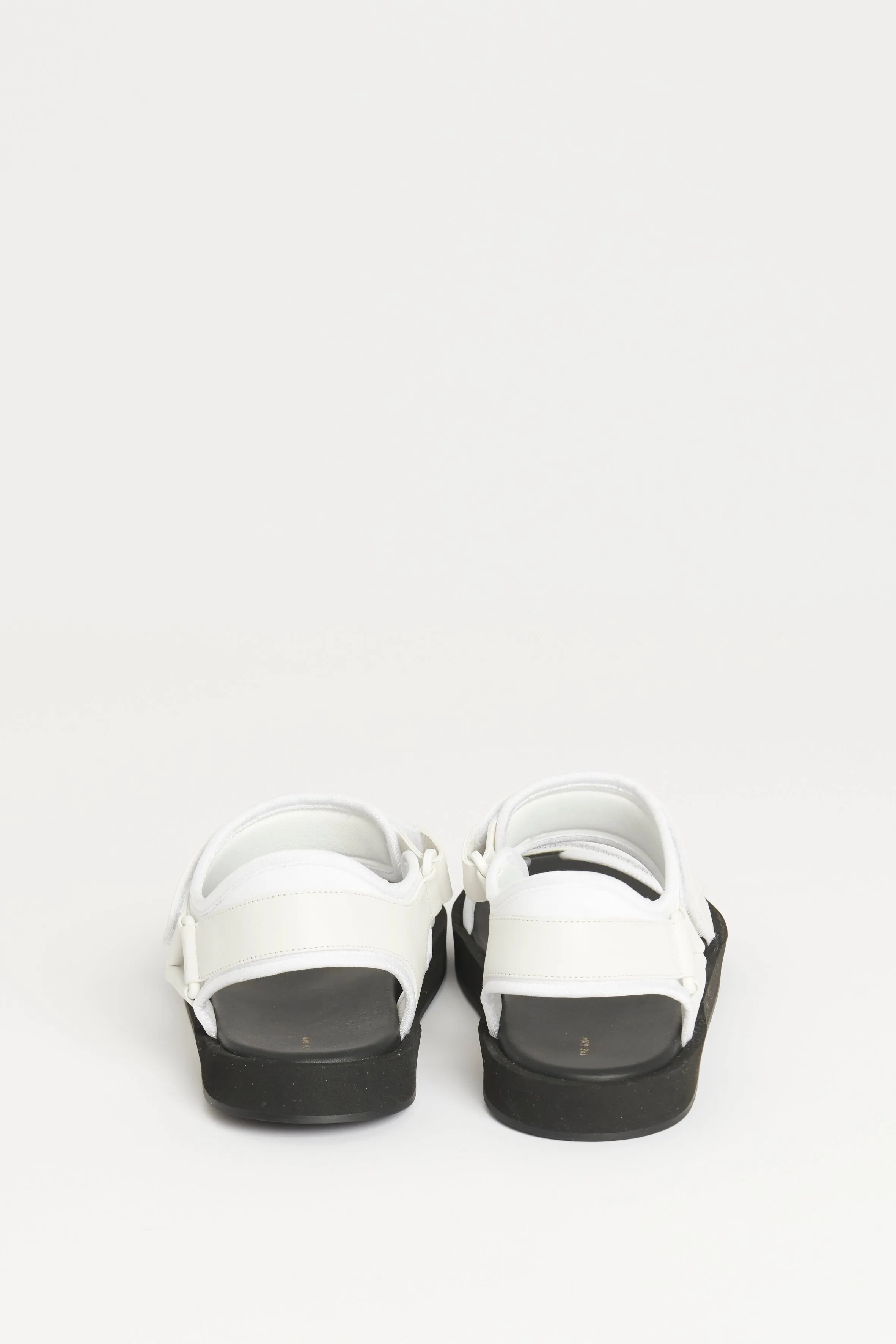 White Hook and Loop Leather Preowned Sandal