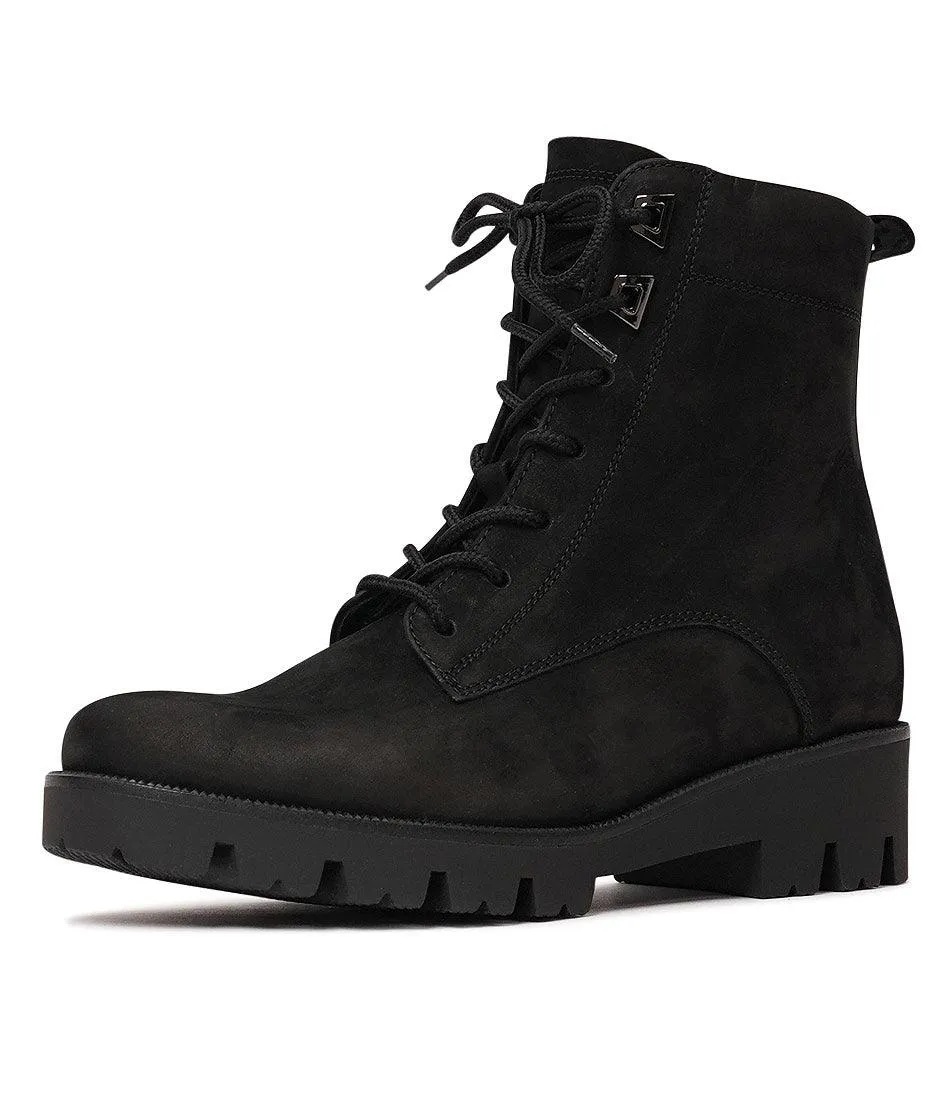 Zeina Black Suede Ankle Boots