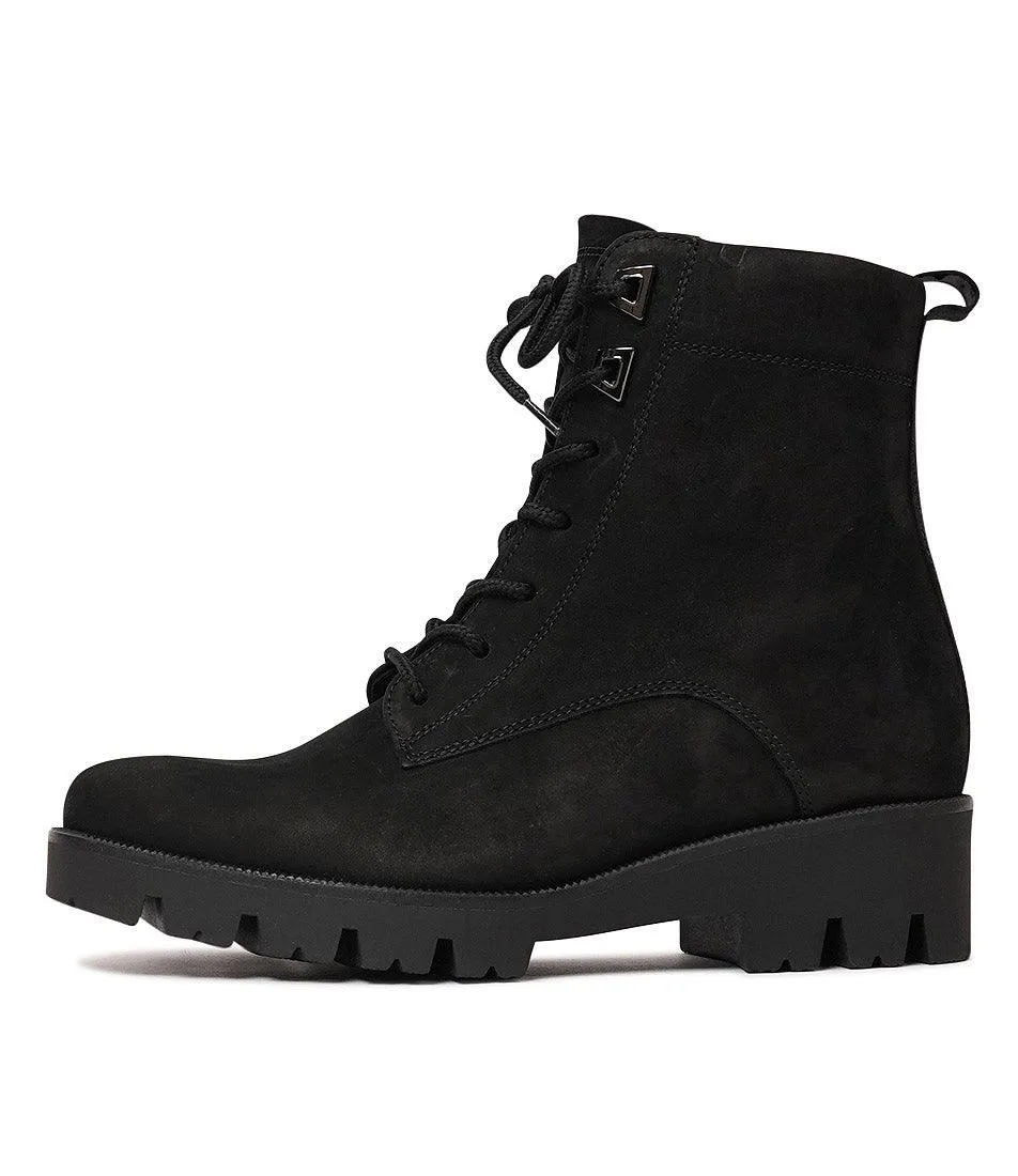 Zeina Black Suede Ankle Boots
