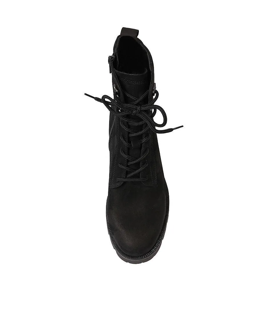 Zeina Black Suede Ankle Boots
