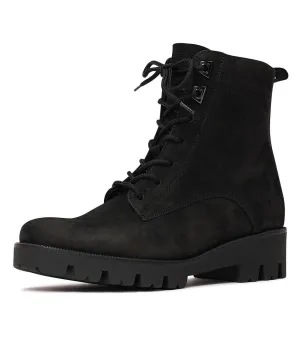 Zeina Black Suede Ankle Boots